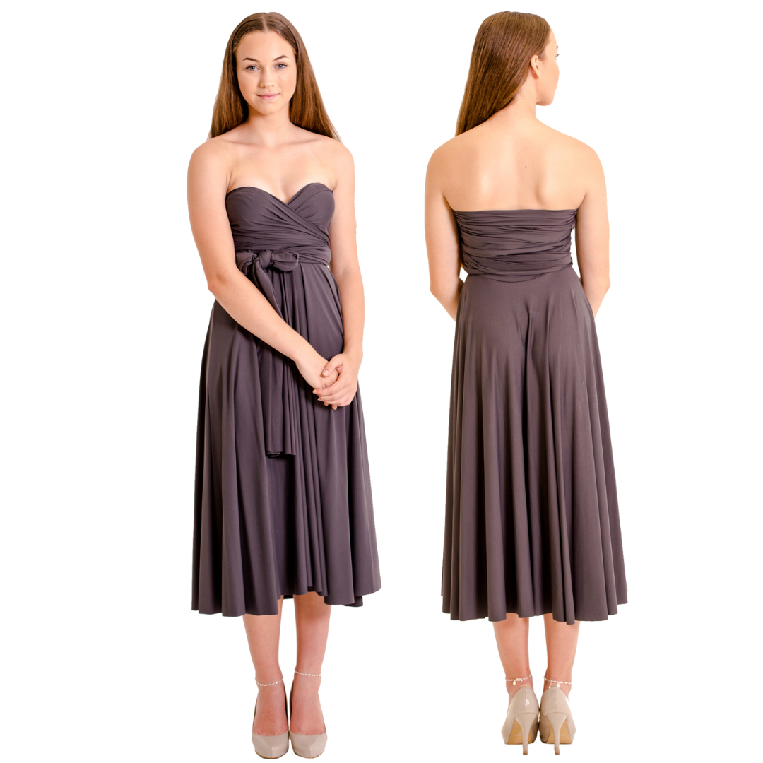 X Display - Slate Mid Length Dress