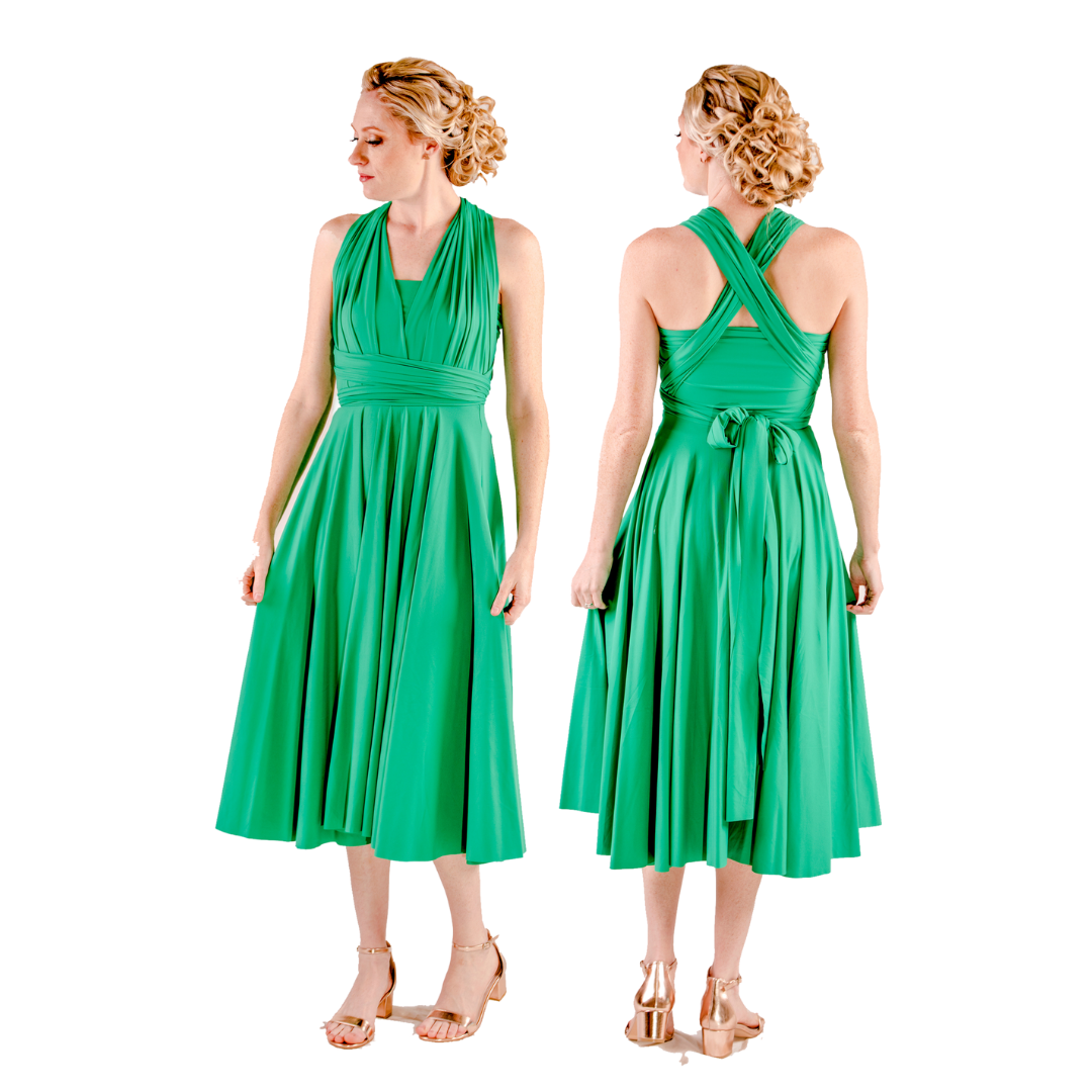 X Display - Forest Green Mid Length Dress